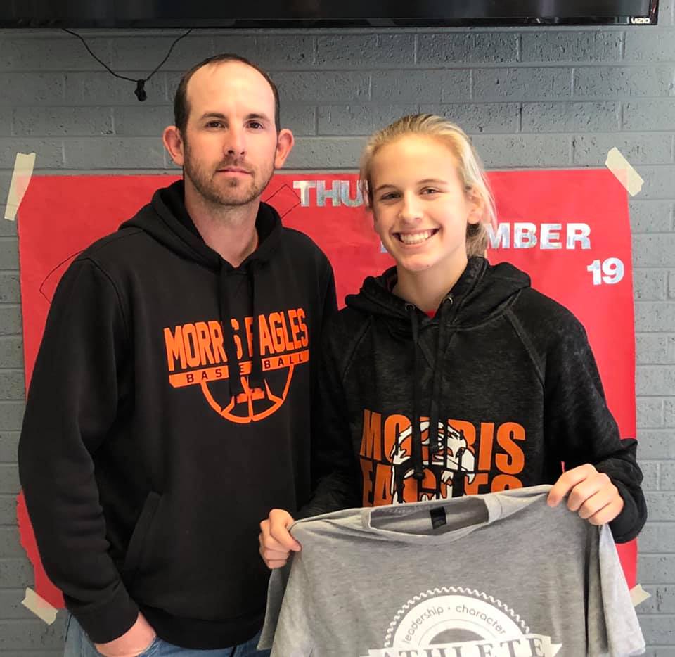 Impact Athlete of the Week winner Maddie Moore and head coach Ty Allen.