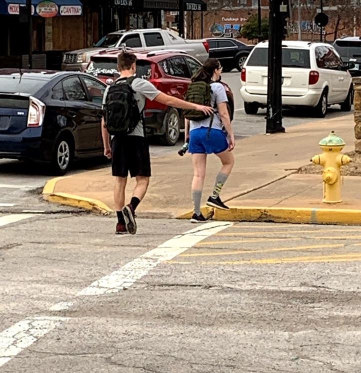 Lacie and Carson rucking around the square in downtown Okmulgee.