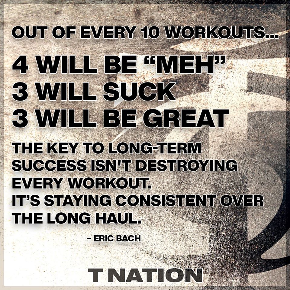Quote about workouts and consistency