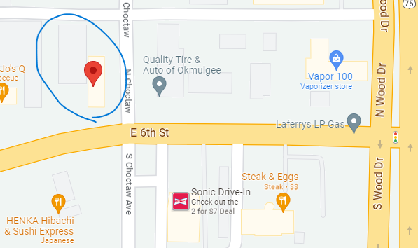 Map view of the new clinic location, where Impact Rehab will be moving.